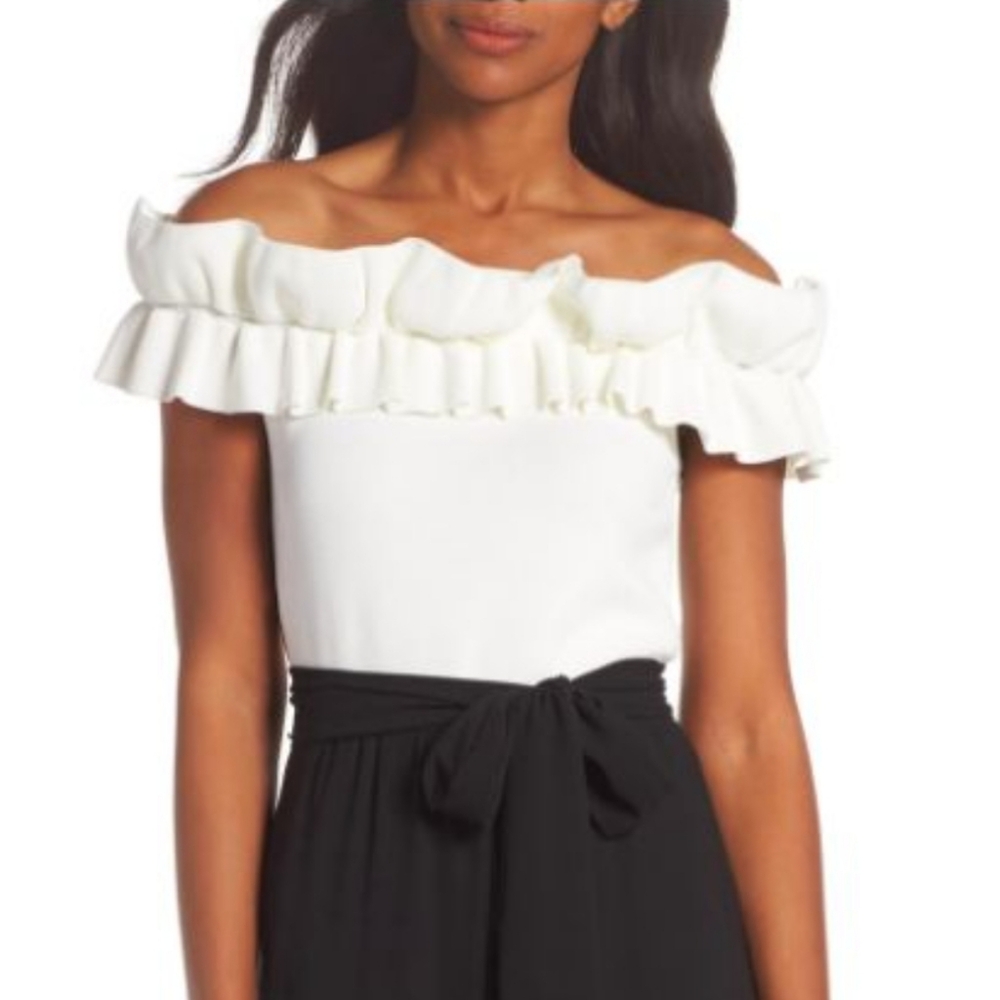 New Eliza J Ruffle Off The Shoulder Top Blouse